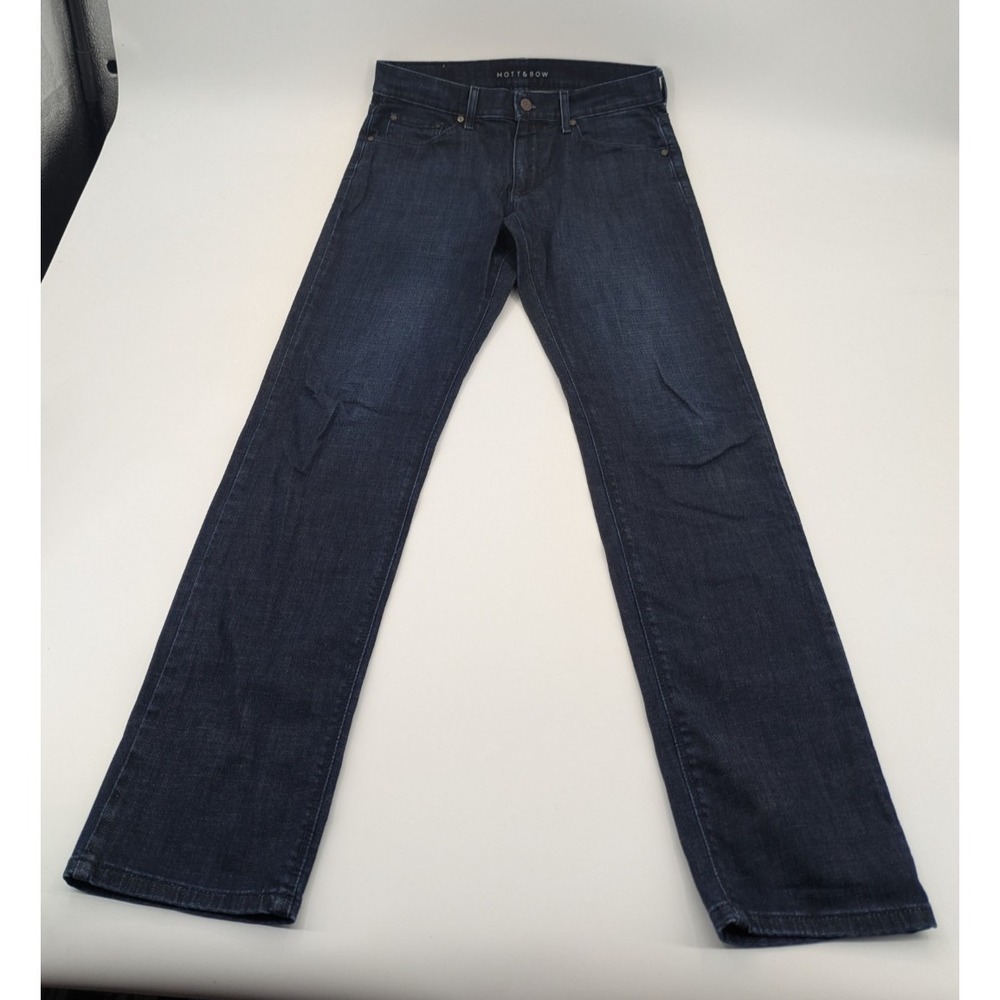 Mott & Bow Slim Fit Jeans Mens 32x34 Dark Indigo Blue Stretch Denim Pants